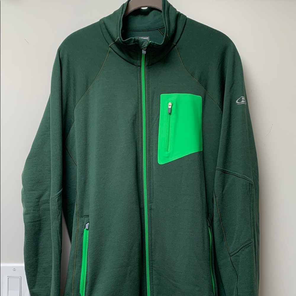Icebreaker Men's Long Sleeve Green Full-Zip Jacket